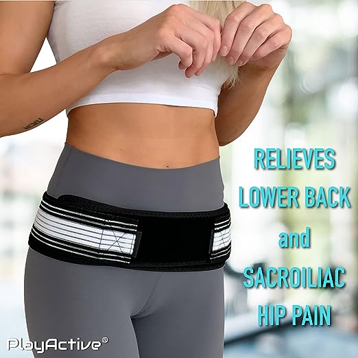 Sacroiliac SI Joint Hip Belt - Lower Back Support Brace for Men and Women - Pelvic Support Belt - Trochanter Belt - Sciatica Pelvis Lumbar Hip Pain Relief (Regular)